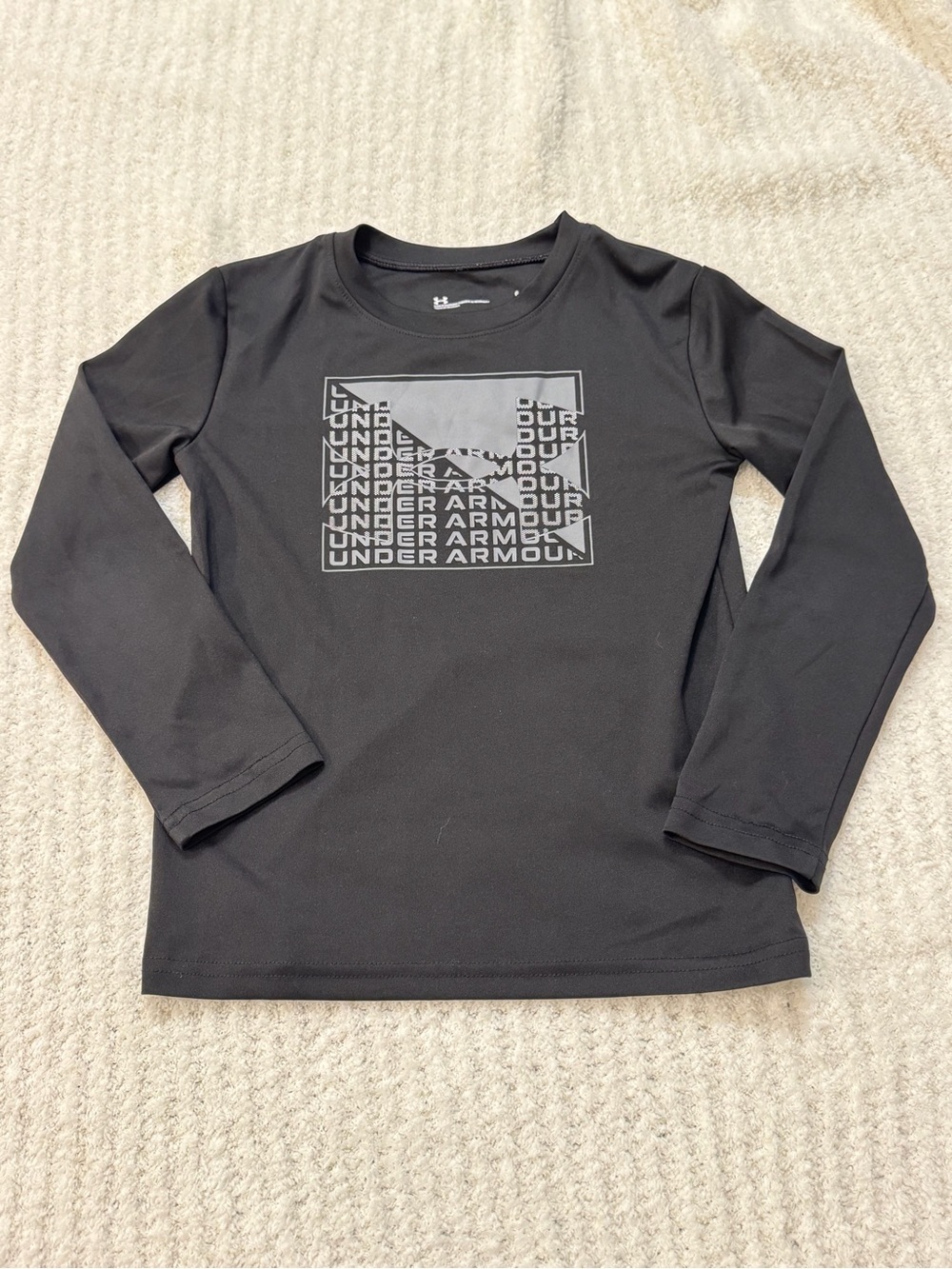Under Armour Kids' Black Long Sleeve Logo Shirt